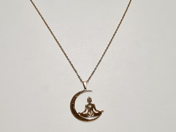 collier bouddha OM acier inoxydable